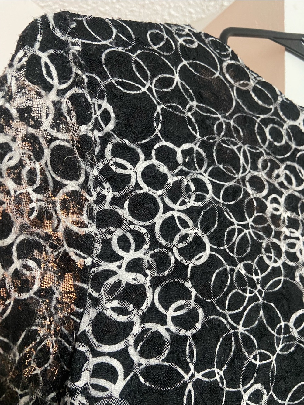 Worthington Black Top with White Circular Print - Picture 4 of 7